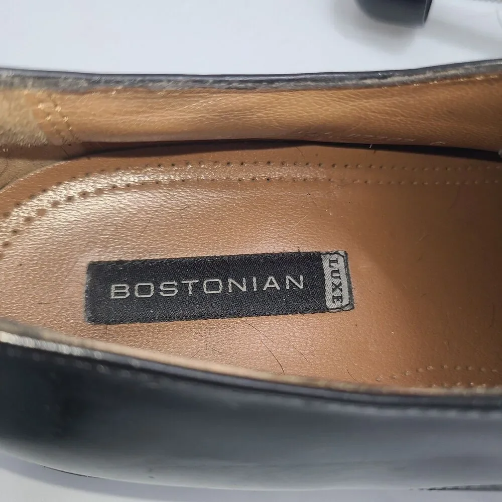 Bostonian Luxe Andover Shoes Mens Sz 12 Black Leather Cap Toe Dress